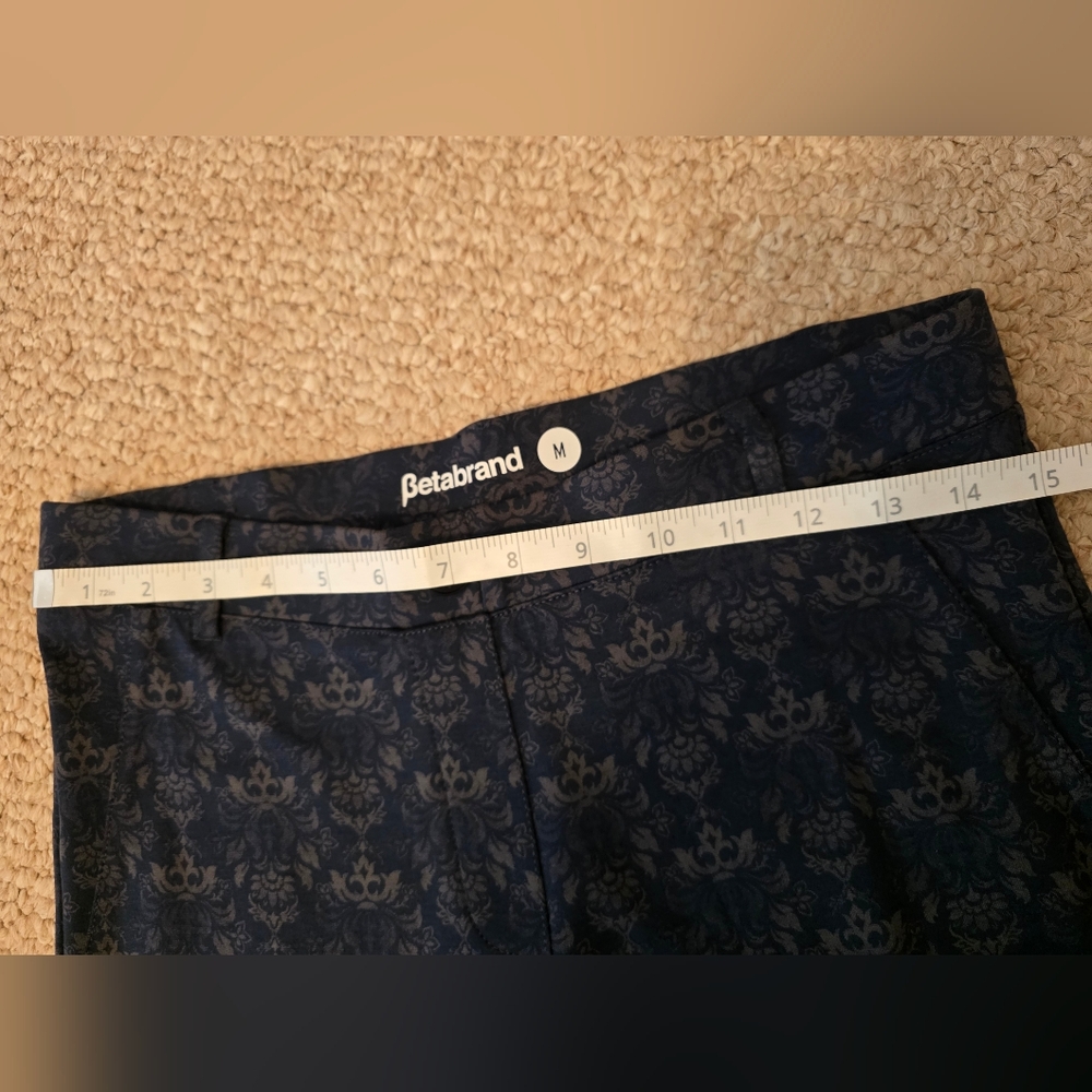 Chic Navy Damask Patterned Bootcut Stretchy Dress… - image 4